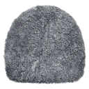 Skinnwille Curly forma Sittepute av saueskinn Charcoal Grey Silver