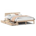  Sengeramme med skuffer 120x190 cm heltre furu 8721102943614