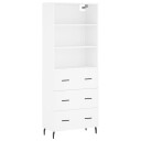 vidaXL Highboard hvit 69,5x34x180 cm konstruert tre 8720845927646
