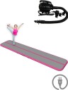 Mzone AirTrack 5 meter med elektrisk pumpe oppblåsbar treningsmatte med sprett rosa