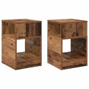 vidaXL Avlastningsbord 2 pcs Gammelt tre 30,5 x 30 x 45 cm
