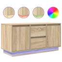 TV benk med LED lys sonoma eik 100x41x50 cm