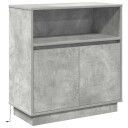  Serviesskap med LED Betonggrå 71 x 34,5 x 75 cm Konstruert tre