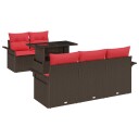 vidaXL Hagesofa Set 6 stk. Brun [Syntetisk]: Poly Rattan