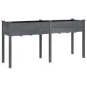 vidaXL Plantekasse med foring grå 161x45x76 cm heltre gran