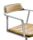 Vipp 452 Svingstol med Føtter Polert Aluminium / Kamelfarget Skinn
