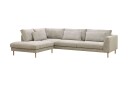 Florenz 4 seters Venstrevendt L formet Sjeselongsofa i Stoff   Grå / Beige