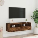 vidaXL Vegghengt TV-benk røkt eik 100x30x30 cm konstruert tre 8721012254749