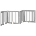 Vidaxl Foldbar Hundegitter Med Stativer 4 Stk. Grå Sonoma 401 cm