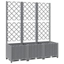vidaXL Plantekasse med espalier lysegrå 120x40x136 cm PP