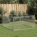  Utendørs Hundekennel Med Dør 2X2X1 M Galvanisert Stål