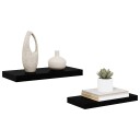vidaXL Flytende vegghyller 2 stk h?yglans svart 50x23x3,8 cm MDF