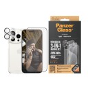 PanzerGlass 3-i-1 Beskyttelsessett for iPhone 15 Pro med EasyAligner - Skjermbeskyttelse, Deksel & Kamerabeskyttelse