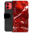 iPhone 12 mini Premium Lommebok-deksel Rød Marmor