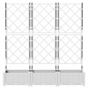 Hageplantekasse med espalier 3 stk Hvit 120x40x125.5 cm