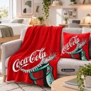 Home-Tex Barnteppe Coca Cola 150x200 cm Mykt Fleeceteppe Rød