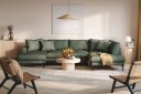 Menard 4 seters Høyrevendt Stor U formet Dyp Sofa med Divan og Sjeselong i Manchester   Grønn