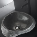 Bathco Piedra Rio Toppmontert Servant 48-58x48-58x15 cm, uten overløp, Sort