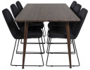 Venture Design Polar & Muce spisegruppe Brun/svart 6 st stoler & bord 180 x 90 cm