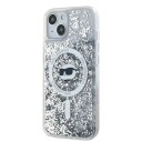 Karl Lagerfeld Choupette Liquid Glitter MagSafe Mobildeksel til iPhone 13 - Gjennomsiktig