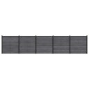 vidaXL Gjerdesett 5 pcs 872 x 186 cm WPC og Aluminium Grå