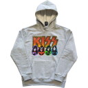 Kiss KISS Unisex Pullover Hoodie: Logo Faces & Icons Grey