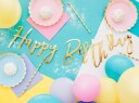 PartyDeco Girlang Happy Birthday Gull Metallisk