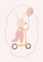 Bunny On a Scooter Plakat Plakat / 50x70cm