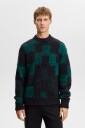 J. Lindeberg Hank Hairy Graphic Knit Crew   Green   M