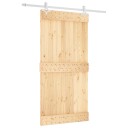  Skyvedør Naturlig og Hvit 100 x 210 cm Massiv Furu Tre
