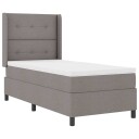  Boksmadrass med madrass og LED Taupe 90x200 cm Stoff