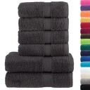  Premium håndklesett 6 deler SOLUND antrasitt 600 g/m2