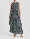 by Ti Mo Broderie Anglaise Top Blue M