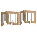 Vidaxl Foldbar Hundegitter Med Stativer 4 Stk. Artisan Eik 241 cm