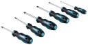 Makita Skrutrekkersett med 6 Stykker - Solid Stål og Magnetisk Tupp