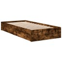  Sengeramme med skuffer røkt eik 100x200 cm konstruert tre 8721102623288