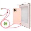 Saii Eco Line iPhone 11 Pro Biologisk Nedbrytbart Deksel med Stropp Rosa