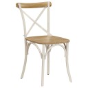 vidaXL Krysstoler 2 stk hvit heltre mango