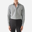 Eton Contemporary Print Cotton Tencel Shirt - Mid Blue Medallion