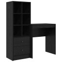  Skrivebord med lagring 2 pcs Svart eik 70 x 40 x 76 cm