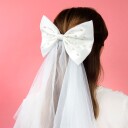 Talking Tables Brudeslør med Rosett Pearl One size BG-BOW-VEIL