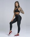 Gym Glamour String Waist Black Tights - L