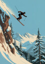 Skier Jumping Plakat Plakat / 21x30cm