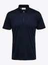 Selected Homme Selected Homme Fave Zip Short Sleeve Polo Blå L