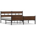  Sengeramme i metall uten madrass brun eik 193x203 cm 8721158368027