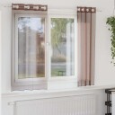  Voilegardiner med grommets 2 stk brun 140x175 cm 8721158550828