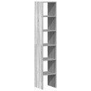  Bokhyller 2 stk stablebar grå sonoma 30x30x80 cm konstruert tre