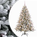 vidaXL Kunstig juletre med julekuler 180 cm 300 LED-lys Varmhvit