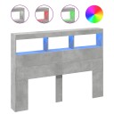  Hodegavl skap med LED betonggrå 140x17x102 cm 8721012465145