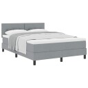 Box Spring Seng med Madrass Lysegrå 140x190 cm Stoff